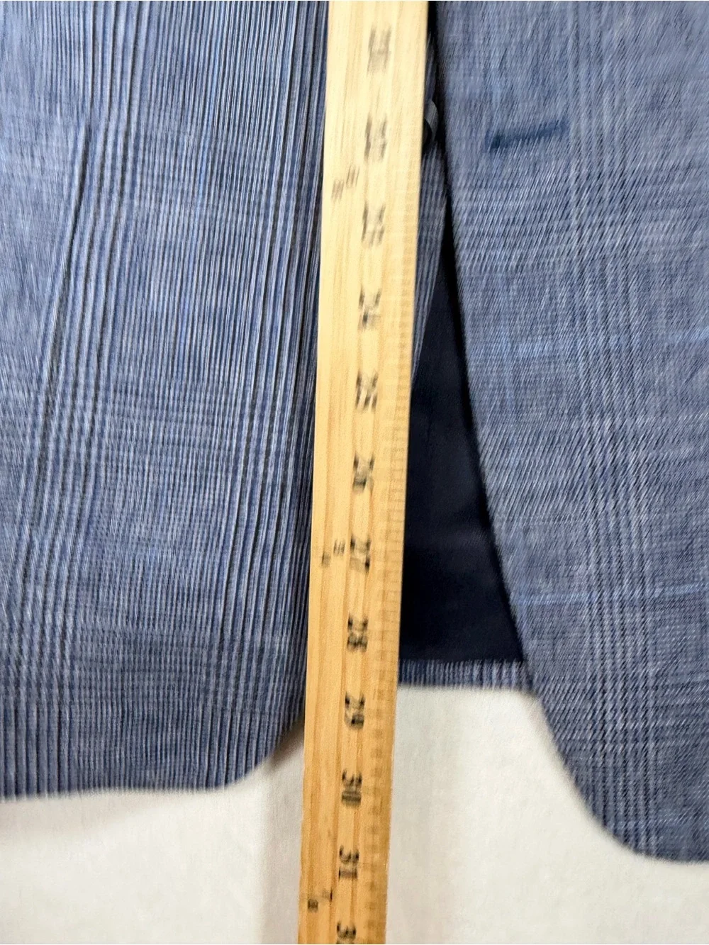 Banana Republic 40R Slim Fit Linen Cotton Blend Blue Glen Plaid Sport Coat